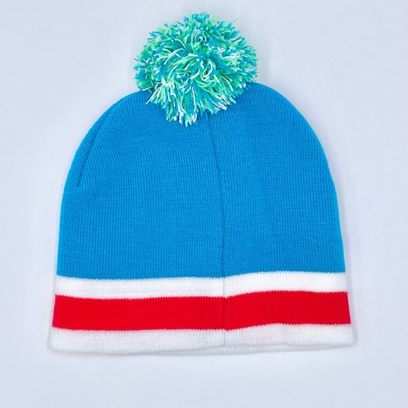 Peanuts Snoopy Charlie Brown Caroling Blue Pom Beanie Winter Hat Adult OSFM - Picture 4 of 5